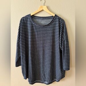 LOFT striped 3/4 sleeve tee